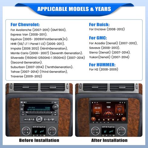 [1+32G] Android 13 Car Stereo for GMC Sierra Chevy Silverado Yukon Chevrolet Buick with Mirror Link,8 Inch Touch Screen Car Radio with Bluetooth FM/RDS Radio WiFi GPS Dual USB +Backup Camera in Saudi Arabia
