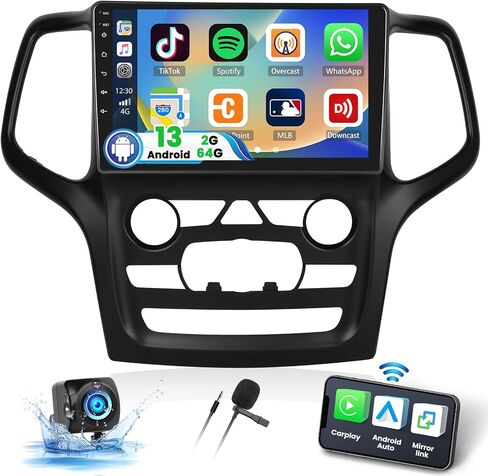 UNITOPSCI 2G+64G Android 13 راديو ستيريو للسيارة لسيارة Jeep Grand Cherokee 2014-2017 ترقية CarPlay Android Auto 9 بوصة تعمل باللمس GPS Navigation Bluetooth FM/RDS WiFi HiFi SWC + ميكروفون كاميرا احتياطية in Saudi Arabia
