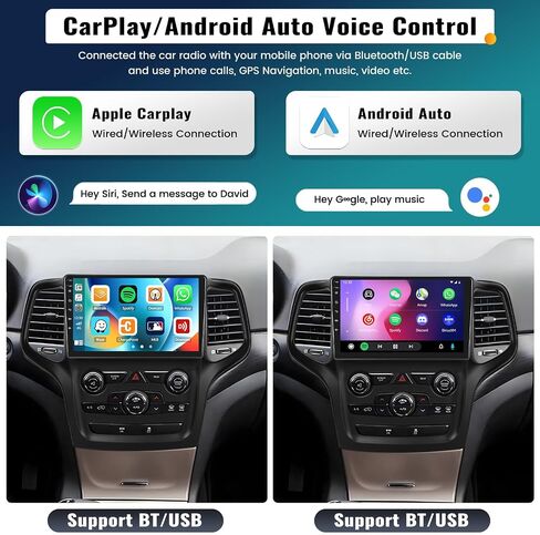 UNITOPSCI 2G+64G Android 13 راديو ستيريو للسيارة لسيارة Jeep Grand Cherokee 2014-2017 ترقية CarPlay Android Auto 9 بوصة تعمل باللمس GPS Navigation Bluetooth FM/RDS WiFi HiFi SWC + ميكروفون كاميرا احتياطية in Saudi Arabia