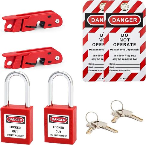 Lockout Tagout Cable Lock - 3.3ft Adjustable Cable Lock, Steel Cable Lock with Vinyl Coating, Loto Cable for Lock Out Tag Out, Premium Grade, OSHA Compliant 0.16" Diameter, in Saudi Arabia