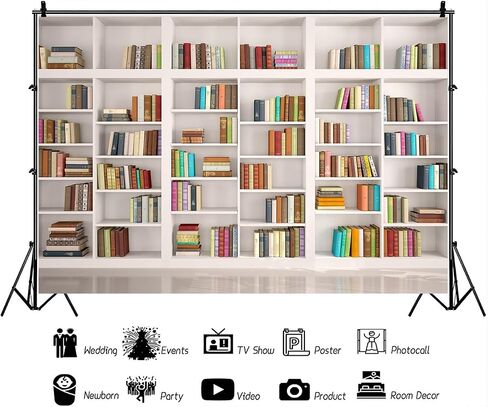 YYNXSY 7X5FT Office Bookshelf Backdrop for Video Conference Backdrop with Window Background Screen for Video ConferencingChildren Taking Photography Studio Background Holiday Party YY-1006 in Saudi Arabia