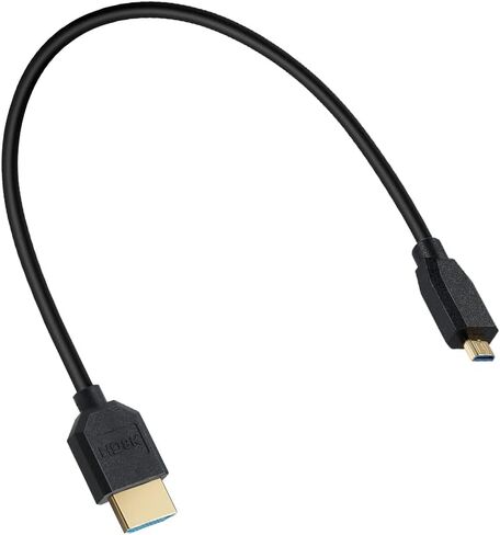MysRuida 1ft 8K Micro HDMI 2.1 إلى HDMI 2.1 كابل، زاوية 90 درجة لأسفل 8K Micro HDMI ذكر إلى 8K HDMI ذكر كابل محول، OD 4 مم رفيع للغاية HDMI 2.1 إصدار 8K كابل، 8k@60HZ in Kuwait