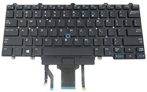 استبدال لوحة المفاتيح الخلفية LeFix لجهاز Dell Latitude E5450 E5470 E7450 E7470 E5480 E5490 7480 7490 5480 5488، تخطيط الولايات المتحدة، عصا التأشير، PK1313D4B00 0D19TR in Kuwait