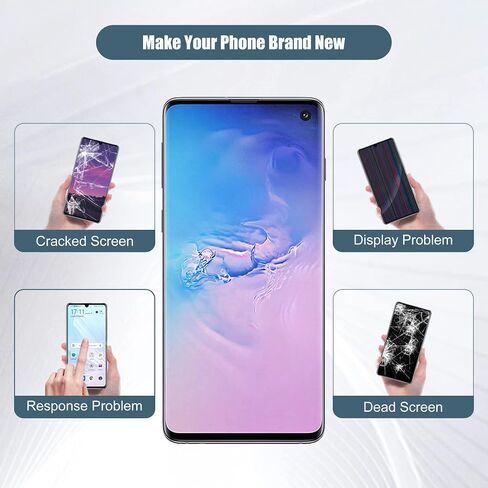 شاشة TFT متوافقة مع Samsung Galaxy S10 SM-G973U SM-G973W 6.1 بوصة LCD تعمل باللمس مع أدوات + إطار (أسود) (التعرف على بصمات الأصابع غير مدعوم) in Saudi Arabia