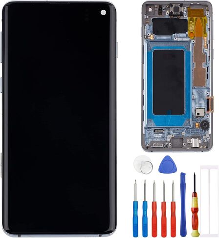 شاشة TFT متوافقة مع Samsung Galaxy S10 SM-G973U SM-G973W 6.1 بوصة LCD تعمل باللمس مع أدوات + إطار (أسود) (التعرف على بصمات الأصابع غير مدعوم) in Saudi Arabia
