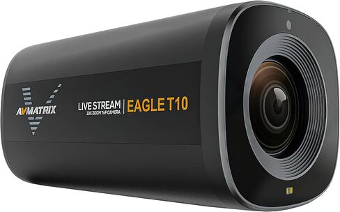كاميرا البث المباشر AVMatrix Eagle T10 TOF ذات التركيز التلقائي، عدسة تكبير بصري 10X، مستشعر CMOS 1/2.8 بوصة 5M، مخرج فيديو HDMI وUSB من النوع C يصل إلى 1080p60 هرتز، عدسة واسعة الزاوية 75.4 درجة، هيكل من سبائك الألومنيوم in Kuwait