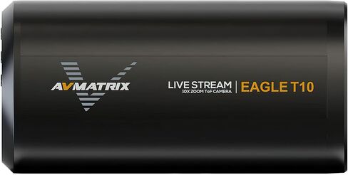 كاميرا البث المباشر AVMatrix Eagle T10 TOF ذات التركيز التلقائي، عدسة تكبير بصري 10X، مستشعر CMOS 1/2.8 بوصة 5M، مخرج فيديو HDMI وUSB من النوع C يصل إلى 1080p60 هرتز، عدسة واسعة الزاوية 75.4 درجة، هيكل من سبائك الألومنيوم in Kuwait