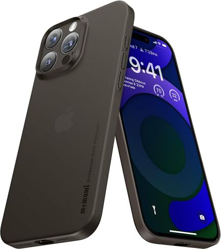 memumi for iPhone 16 Pro Max Ultra Thin Case, Camera Lens Cover Full Protection 0.3mm Lightweight Matte Finish Coating Hard Slim Case for iPhone 16 Pro Max Minimalist Design, Semi-Translucent White in Saudi Arabia