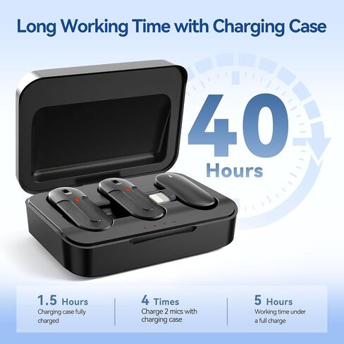 ميكروفون MAXTOP 393FT Lavalier Pro: ميكروفونات مزدوجة لاسلكية 2.4G لهواتف iPhone وAndroid والكاميرا - تقليل الضوضاء، مثالي لمدونات الفيديو، YouTube، TikTok - غطاء مقاوم للرياح للحصول على صوت خارجي فائق in Saudi Arabia