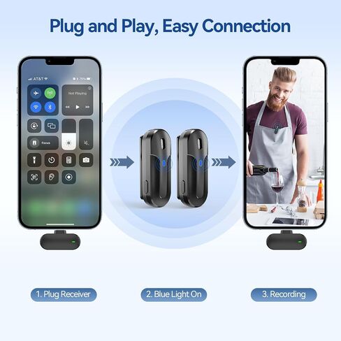 ميكروفون MAXTOP 393FT Lavalier Pro: ميكروفونات مزدوجة لاسلكية 2.4G لهواتف iPhone وAndroid والكاميرا - تقليل الضوضاء، مثالي لمدونات الفيديو، YouTube، TikTok - غطاء مقاوم للرياح للحصول على صوت خارجي فائق in Saudi Arabia