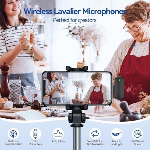 ميكروفون MAXTOP 393FT Lavalier Pro: ميكروفونات مزدوجة لاسلكية 2.4G لهواتف iPhone وAndroid والكاميرا - تقليل الضوضاء، مثالي لمدونات الفيديو، YouTube، TikTok - غطاء مقاوم للرياح للحصول على صوت خارجي فائق in Saudi Arabia