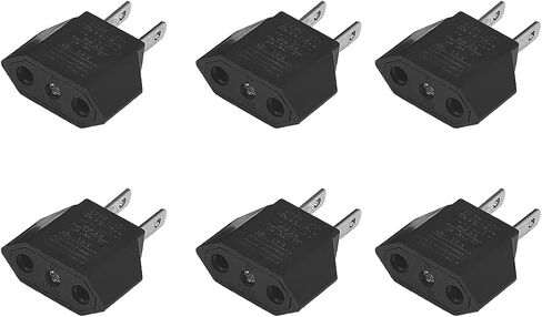 6pcs US/EU American Socket Adapter 2pin 4.0mm European EU to US Plug Power Adapter Converter Electrical Socket Outlet Copper White (9618-White-6pcs) in Saudi Arabia