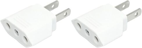 6pcs US/EU American Socket Adapter 2pin 4.0mm European EU to US Plug Power Adapter Converter Electrical Socket Outlet Copper White (9618-White-6pcs) in Saudi Arabia