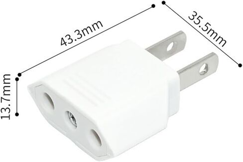 6pcs US/EU American Socket Adapter 2pin 4.0mm European EU to US Plug Power Adapter Converter Electrical Socket Outlet Copper White (9618-White-6pcs) in Saudi Arabia