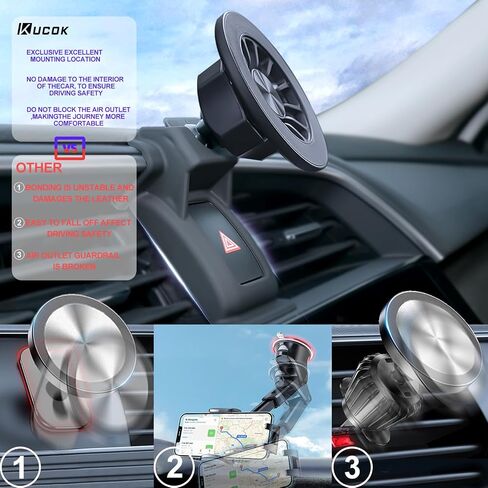 Volvo S60/V60 Phone Mount for MagSafe, Exclusive Fit for Volvo S60/V60 2019-2024, Fit for MagSafe iPhone 15/14/13/12/Mini Series, Super-Strong Magnet for Air Vent S60/V60 Accessories Holder in Kuwait