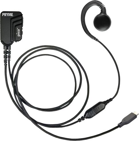 PRYME® PICO مع مجموعة ميكروفون على شكل طية صدر بموصل USB-C مع زر PTT ذكي وألياف مضفرة مع عنصر ميكروفون لتقليل الضوضاء للهواتف المحمولة والأجهزة اللوحية مع سماعة أذن أنبوبية شفافة مضمنة - (PICO-USBC-AT) in Saudi Arabia