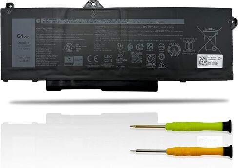 64Wh GRT01 Battery Replacement for Dell Latitude 5421 5431 5521 5531 Precision 3561 3470 3571 3581 Alienware m17 R5 AMD Series Laptop 00P3TJ 0P3TJ 0R05P0 R05P0 05RGW 9JRV0 15.2V 4000mAh 4-Cell in Kuwait