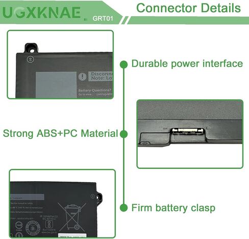 64Wh GRT01 Battery Replacement for Dell Latitude 5421 5431 5521 5531 Precision 3561 3470 3571 3581 Alienware m17 R5 AMD Series Laptop 00P3TJ 0P3TJ 0R05P0 R05P0 05RGW 9JRV0 15.2V 4000mAh 4-Cell in Kuwait