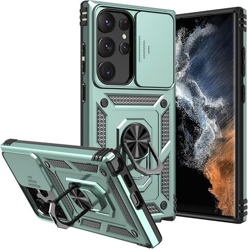 for Samsung Galaxy S23 Ultra Case,S23 Ultra Case,with Camera Cover,[Military Grade] 16ft.Drop Tested Cover with Magnetic Kickstand Protective Case for Galaxy S23 Ultra 6.8 inch, Blue in Saudi Arabia