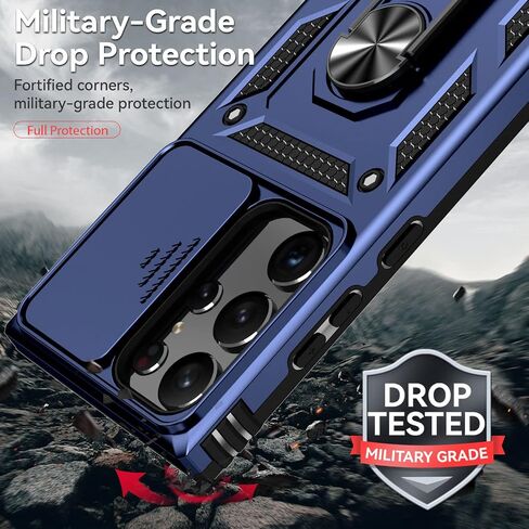 for Samsung Galaxy S23 Ultra Case,S23 Ultra Case,with Camera Cover,[Military Grade] 16ft.Drop Tested Cover with Magnetic Kickstand Protective Case for Galaxy S23 Ultra 6.8 inch, Blue in Saudi Arabia