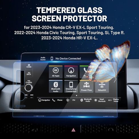 FIILINES Screen Protector for Honda CR-V EX-L Sport Touring 2023-2025 /Civic Touring 22-25 /HR-V EX-L 23-25, 9 inch Touchscreen 9H Tempered Glass Screen Protector Anti-Glare Shatterproof in Saudi Arabia