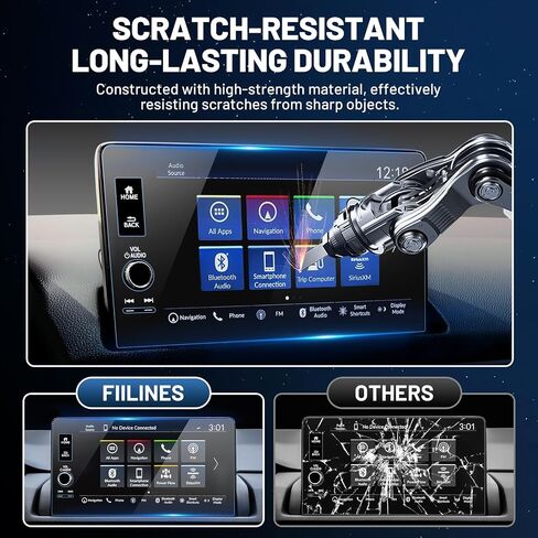 FIILINES Screen Protector for Honda CR-V EX-L Sport Touring 2023-2025 /Civic Touring 22-25 /HR-V EX-L 23-25, 9 inch Touchscreen 9H Tempered Glass Screen Protector Anti-Glare Shatterproof in Saudi Arabia