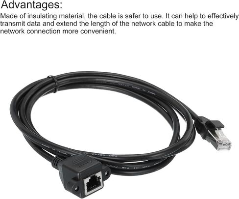MECCANIXITY 2Pcs Male to Female 5e Network Cable Extension Wire M3 1.8M Length Waterproof for Home Office Networks with Ears in Saudi Arabia