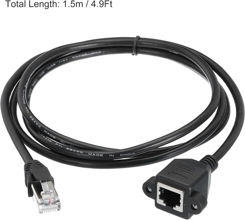 MECCANIXITY Male to Female 5e Network Cable Extension Wire M3 1.5M Length Waterproof for Home Office Networks with Ears in Saudi Arabia