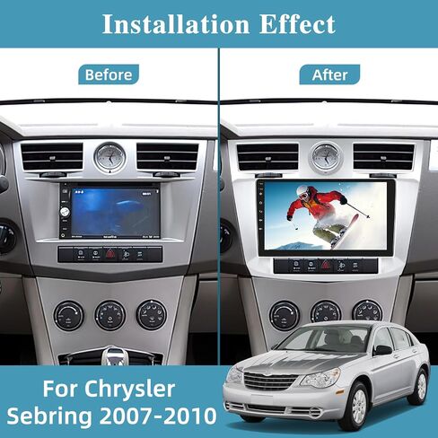 [2+64G] لراديو سيارة Chrysler Sebring 2007 2008 2009 2010 Android مع Carplay اللاسلكي وAndroid Auto - ستيريو سيارة بشاشة لمس 9 بوصة - DSP/واجهة مستخدم متعددة/WiFi/GPS/SWC + كاميرا احتياطية AHD in Saudi Arabia