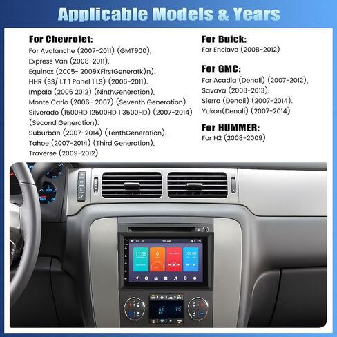 Android 13 Double Din Car Stereo for GMC Sierra Chevrolet Chevy Silverado Yukon Chevrolet Buick with WiFi GPS,7 Inch Touch Screen GMC Sierra Car Radio with Mirror Link,Bluetooth FM/RDS+Backup Camera in Saudi Arabia