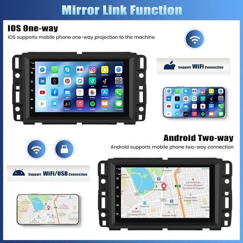 Android 13 Double Din Car Stereo for GMC Sierra Chevrolet Chevy Silverado Yukon Chevrolet Buick with WiFi GPS,7 Inch Touch Screen GMC Sierra Car Radio with Mirror Link,Bluetooth FM/RDS+Backup Camera in Saudi Arabia