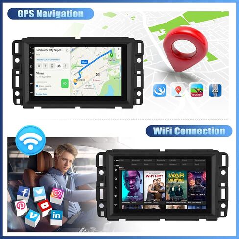 Android 13 Double Din Car Stereo for GMC Sierra Chevrolet Chevy Silverado Yukon Chevrolet Buick with WiFi GPS,7 Inch Touch Screen GMC Sierra Car Radio with Mirror Link,Bluetooth FM/RDS+Backup Camera in Saudi Arabia