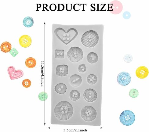 2 قطعة قالب سيليكون بزر دائري، قالب راتنجات الايبوكسي الساحر لقالب صب مجوهرات الراتنج DIY أداة صنع الكعك (وردي) in Kuwait