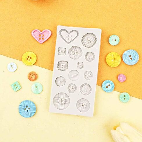 2 قطعة قالب سيليكون بزر دائري، قالب راتنجات الايبوكسي الساحر لقالب صب مجوهرات الراتنج DIY أداة صنع الكعك (وردي) in Kuwait