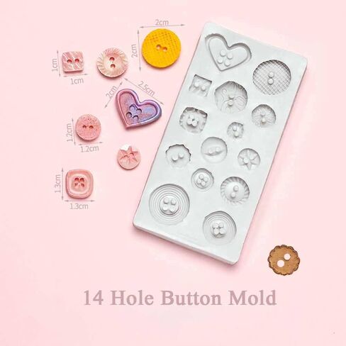 2 قطعة قالب سيليكون بزر دائري، قالب راتنجات الايبوكسي الساحر لقالب صب مجوهرات الراتنج DIY أداة صنع الكعك (وردي) in Kuwait