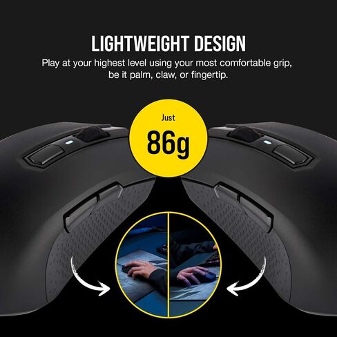 Corsair M55 RGB Pro Wired Ambidextrous Multi-Grip Gaming Mouse - 12,400 DPI Adjustable Sensor - 8 Programmable Buttons - Black in Saudi Arabia