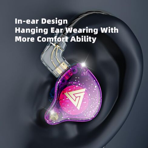 Wired Gaming Earbuds, AK6 PRO in Ear Monitors, Deep Bass Sound Wired Earbuds, HiFi in Ear Headphones with New 1DD 10mm Dynamic Driver, IEM for Music Gaming Video Calling (Purple) in Saudi Arabia