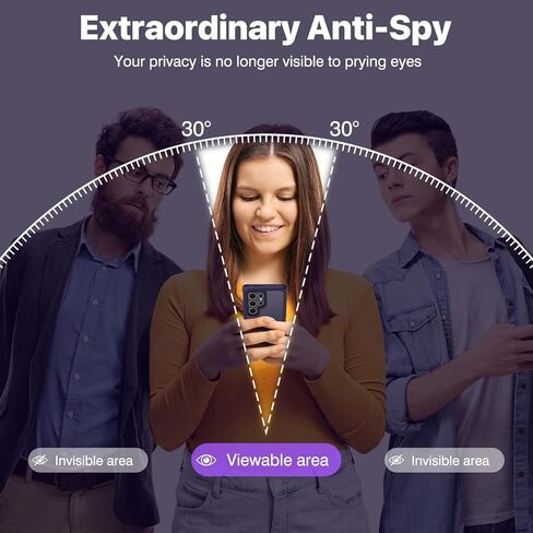 حافظة CENHUFO مغناطيسية لهاتف Samsung Galaxy S24 Ultra، غطاء هاتف الخصوصية مع واقي شاشة مدمج مضاد للزقزقة وواقي عدسة الكاميرا، ممتص للصدمات مزدوج الجوانب مضاد للصدمات لكامل الجسم - أرجواني in Saudi Arabia