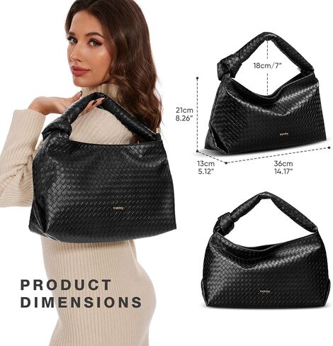 حقائب هوبو للنساء، محفظة كتف جلدية منسوجة، حقيبة يد ذات مقبض علوي للسيدات in Kuwait