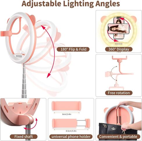 Zecti 18 Inch Ring Light with Stand Kit, 45W 6500K Detachable Large Ring Light for Live Streaming, YouTube, Tiktok, Makeup, Video, Hairdressing, Photography CRI90 in Saudi Arabia