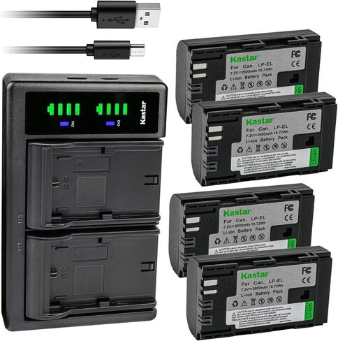 Kastar 1-Pack LPEL Battery and LTD2 USB Charger Compatible with Canon LP-EL Lithium-Ion Battery Pack, Canon Speedlite EL-5 On-Camera Flashs in Saudi Arabia