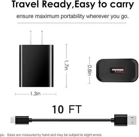 2 حزمة 10FT USB نوع C شاحن الجدار لسامسونج غالاكسي A14 5G A23 A13 A54 A34 A03S A04e A04s A04 A80 A70 A71 A60 A50 A40 A30 A20e A20 A8، A8 Star، A9 A6s Cell & More كابل سلك شحن محول الهاتف in Kuwait