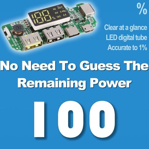 18650 Charging Board Dual USB 5V 2.4A Powerbank Board Lithium Battery Charger Mobile Module with Overcharge Overdischarge Short Circuit Protection DIY(2pcs) in Saudi Arabia
