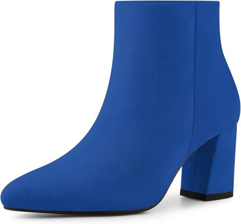 Allegra K Women's Pointy Toe Side Zip Chunky Heels Ankle Boots in Saudi Arabia