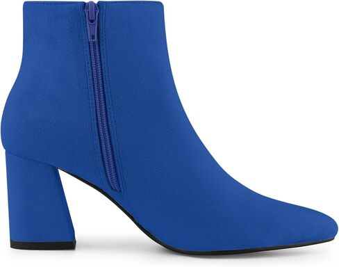 Allegra K Women's Pointy Toe Side Zip Chunky Heels Ankle Boots in Saudi Arabia