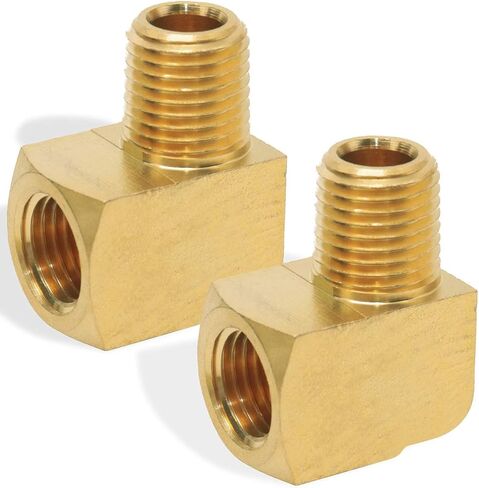 boeray 2pcs 3/8" NPT Male Pipe and 3/8" NPT Female 90 Degree Barstock Street Elbow,Brass Pipe fitting in Kuwait