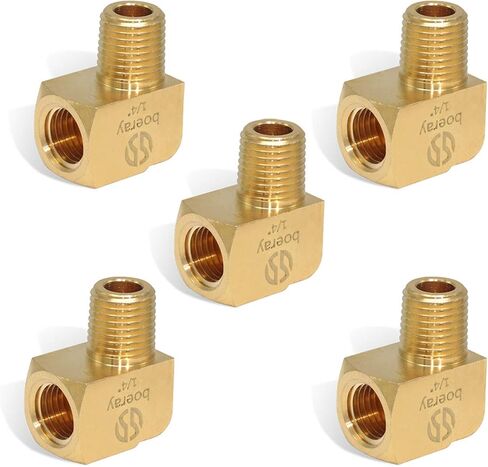 boeray 2pcs 3/8" NPT Male Pipe and 3/8" NPT Female 90 Degree Barstock Street Elbow,Brass Pipe fitting in Kuwait
