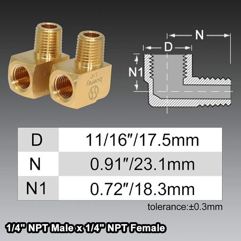 boeray 2pcs 3/8" NPT Male Pipe and 3/8" NPT Female 90 Degree Barstock Street Elbow,Brass Pipe fitting in Kuwait