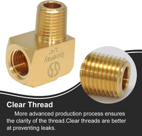 boeray 2pcs 3/8" NPT Male Pipe and 3/8" NPT Female 90 Degree Barstock Street Elbow,Brass Pipe fitting in Kuwait