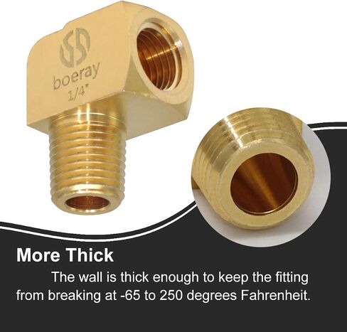boeray 2pcs 3/8" NPT Male Pipe and 3/8" NPT Female 90 Degree Barstock Street Elbow,Brass Pipe fitting in Kuwait